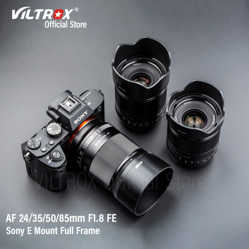VILTROX 24mm 16mm 50mm 85mm F1.8 Sony E 카메라 렌즈 자동 초점 풀 프레임 프라임 대형 조리개 초상화 Sony E Mount A7C ii
